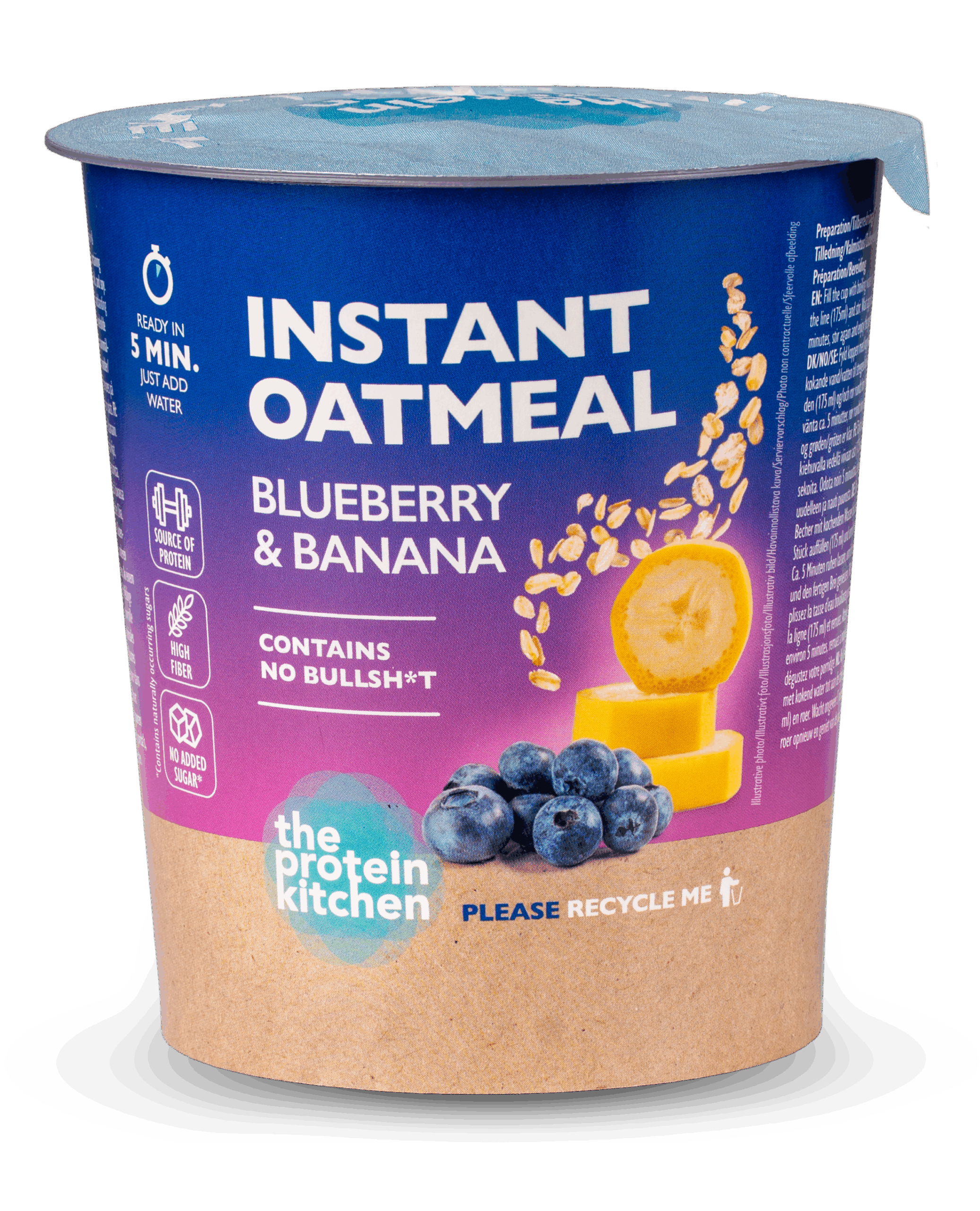 NYHED - Instant Oatmeal - Blueberry & Banana -  8 stk.